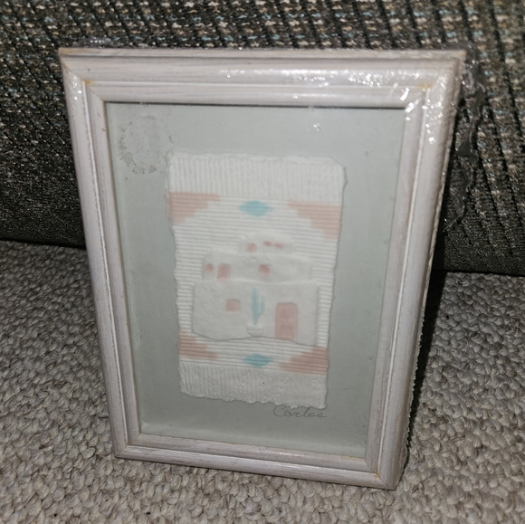 Vintage Figi Graphics hand cast paper set of 2 southwestern theme framed artwork - Picture 7 of 12